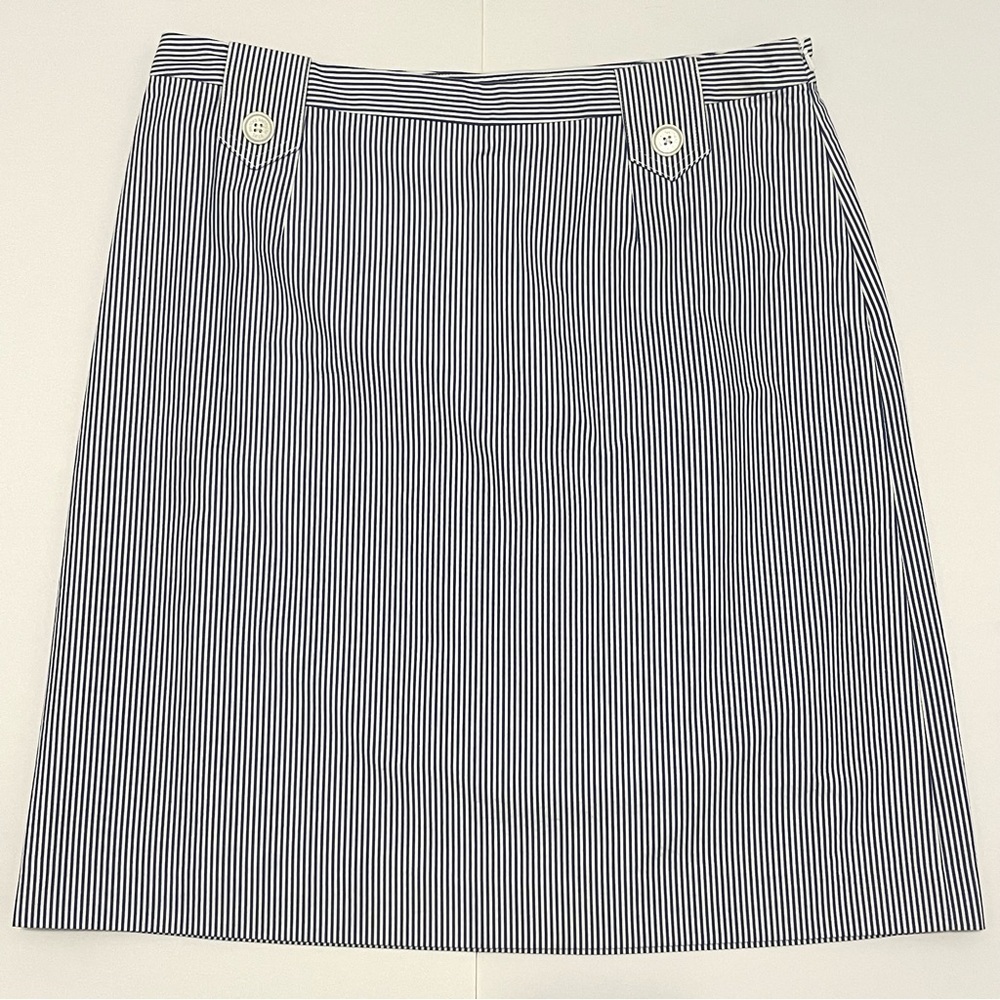 NWOT Brooks Brothers 346 Cotton Striped Blue and White Women's Skirt Size 12